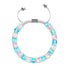 Aquamarine and White | Silver | Double Mermaid Glass Bracelet